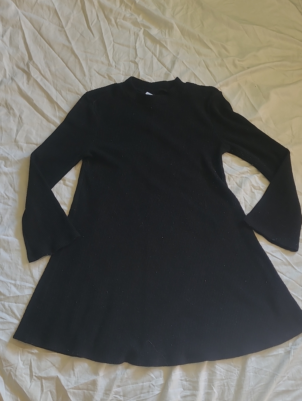 Black Long-Sleeve A-Line Dress